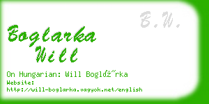 boglarka will business card